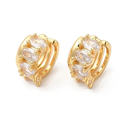 Crystal Real 16K Gold Plated Brass Cuff Earrings with Rhinestone for Women, Crystal, 15x16x9mm
