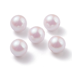 Pink Perles en plastique pompons, perle d'imitation, foré central, ronde, rose, 7.5~8mm, Trou: 1.2mm