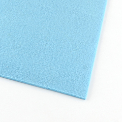 Azul Cielo Tejido no tejido bordado fieltro de aguja para manualidades bricolaje, luz azul cielo, 30x30x0.2~0.3 cm, 10 PC / bolso