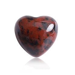 Obsidienne Acajou Pierres de guérison en obsidienne d'acajou naturel, coeur amour pierres, pierres de poche pour l'équilibrage du reiki, cœur, 15x15x10mm