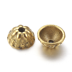 Antique Golden Tibetan Style Alloy Caps, Cadmium Free & Lead Free, Antique Golden, 8x4mm, Hole: 1.5mm