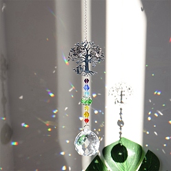 Arbre Décorations de pendentif en cristal, avec les accessoires en métal, Pour la maison, décor de jardin, arbre, 300~400mm