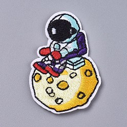 Colorful Computerized Embroidery Cloth Iron On/Sew On Patches, Costume Accessories, Spaceman, Colorful, 50x33x2mm
