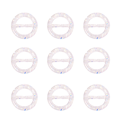 Прозрачный Пластиковые пряжки, кольцо, прозрачные, 35.5x4 мм, Внутренний диаметр: 23.5 мм, 20 шт / коробка