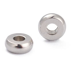 Stainless Steel Color 202 Stainless Steel Spacer Beads, Flat Round, Stainless Steel Color, 5x2mm, Hole: 1.8mm