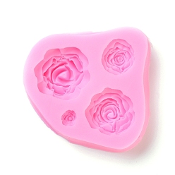 Random Single Color or Random Mixed Color Silicone Molds, Resin Casting Molds, For UV Resin, Epoxy Resin Jewelry Making, Flower, Rose, Random Single Color or Random Mixed Color, 70x67x17mm