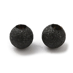 Bronze 304 embout cordon d'acier inoxydable, embouts, rond texturé, gris anthracite, 3mm, Trou: 1.2mm