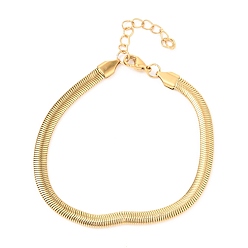 Golden Unisex 304 Stainless Steel Herringbone Chain Bracelets, with Lobster Claw Clasps, Golden, 7-7/8 inch(20cm)