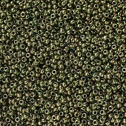 (RR307) Dark Topaz Gold Luster MIYUKI Round Rocailles Beads, Japanese Seed Beads, 11/0, (RR307) Dark Topaz Gold Luster, 2x1.3mm, Hole: 0.8mm, about 5500pcs/50g