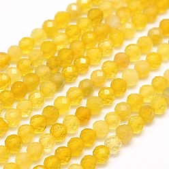 Yellow Opal Natural Yellow Opal Beads Strands, Faceted, Round, 2mm, Hole: 0.5mm, about 210~220pcs/strand, 15.7 inch(40cm)