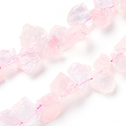 Розовый Кварц Природного розового кварца нитей бисера, сверху просверленные бусы, грубый необработанный камень, самородки, 7~15x12~22x5~13 мм, отверстие : 1.2 мм, около 20~21 шт / нитка, 7.48 дюйм ~ 7.87 дюйм (19~20 см)