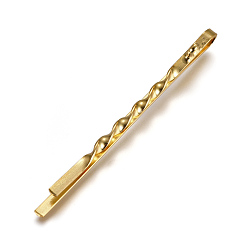 Золотой Железная фурнитура шпильки для волос, с петлей, золотые, 55.5x2x3~6 мм, отверстие: 2 мм