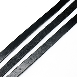 Черный Коровьей шнур, чёрные, 10x2 мм, около 100 ярда / связка (300 футов / связка)