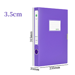 Purple PVC A4 Storage Archives Cases, Plastic File Boxes, Rectangle, Purple, 315x235x35mm