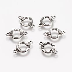 Antique Silver Alloy Links connectors, Lead Free and Cadmium Free, Ring, Antique Silver, 27x17x5mm, Hole: 2.5mm