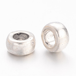 Antique Silver Tibetan Style Alloy Beads, Cadmium Free & Lead Free, Ring, Antique Silver, 6.5x3mm, Hole: 3mm