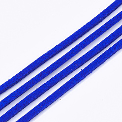 Bleu Fil de daim, cordon suede, dentelle de faux suède, bleu, 2.5~2.8x1.5mm, environ 1.09 yards (1m)/toron