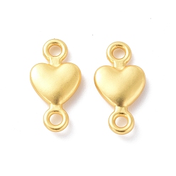 Matte Gold Color Rack Plating Alloy Connector Charms, Heart Links, Cadmium Free & Lead Free & Nickle Free, Matte Gold Color, 14.5x7.5x2.5mm, Hole: 1.6mm