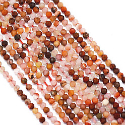 Ágata Roja Hebras naturales perlas de cornalina, facetados, rondo, 2.5x2 mm, agujero: 0.5 mm, sobre 155 unidades / cadena, 12.9 pulgadas ~ 13.1 pulgadas (330~335 mm)