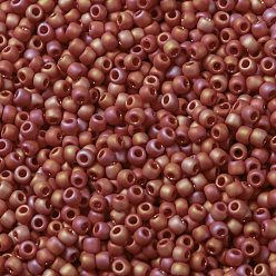 (768) Opaque Red Rainbow Matte Toho perles de rocaille rondes, perles de rocaille japonais, (768) mat arc-en-ciel rouge opaque, 11/0, 2.2mm, Trou: 0.8mm, environ5555 pcs / 50 g