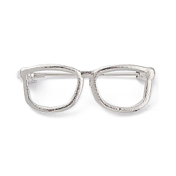 Platino Broche de marco de anteojos de aleación, insignia para ropa de mochila, Platino, 31.5~33x12x6.5~8 mm