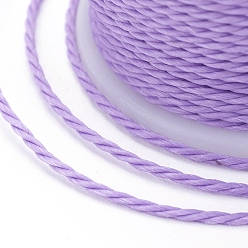 Lila Cordón redondo de poliéster encerado, cordón encerado de taiwán, cuerda retorcida, lila, 1 mm, aproximadamente 12.02 yardas (11 m) / rollo