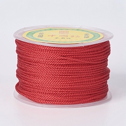 Brique Rouge Câblés en polyester rondes, cordes de milan / cordes torsadées, firebrick, 1.5~2 mm, 50 yards / rouleau (150 pieds / rouleau)
