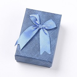 Cornflower Blue Cardboard Jewelry Set Boxes, with Sponge Pad Inside, Rectangle, Cornflower Blue, 9.35x6.3x3cm