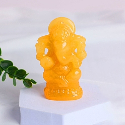 Calcite Ganesha figurines de guérison en calcite naturelle, Décorations d'affichage en pierre d'énergie reiki, 70mm