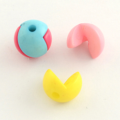 Mixed Color Opaque Acrylic Combined Beads, Interlocking Beads, Mixed Color, 10x12x8mm, Hole: 2.5mm, about 940pcs/500g