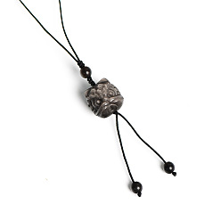 Lion Natural Silver Obsidian Pendant for Mobile Phone Strap, Haging Charms Decoration, Lion, 12cm
