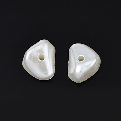 Ivoire Perles de nacre en plastique ABS, nuggets, blanc crème, 7~9x5.5~8x4~6mm, Trou: 1.2mm, environ3800 pcs / 500 g.
