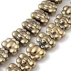 Light Gold Plated Electroplated Synthetic Non-magnetic Hematite Beads Strands, Butterfly, Light Gold Plated, 9.2~9.3x12.2~12.4x6~6.1mm, Hole: 0.9mm, about 43pcs/strand, 15.35''(39cm)