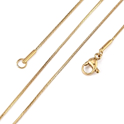 Golden 304 Stainless Steel Snake Chains Necklaces, with Lobster Claw Clasps, Golden, 17.7 inch(45cm), 0.9mm