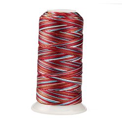 Roja Hilo de coser de poliéster redondo teñido en segmentos, para coser a mano y a máquina, bordado de borlas, rojo, 3 -capa 0.2 mm, sobre 1000 m / rollo