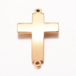 Золотой 201 соединительные звенья нержавеющие, латинский поперечный крест, золотые, 25x14.5x1 мм, отверстие : 1 мм