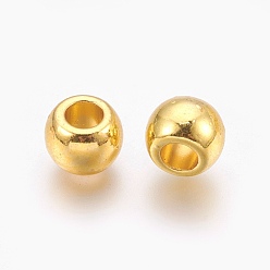 Oro Abalorios europeos de aleación de estilo tibetano, abalorios de grande agujero, sin cadmio y níque y plomo, Rondana plana, dorado, 10x7 mm, agujero: 4.5 mm