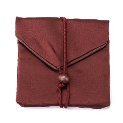 Brown Velvet Jewelry Bags, Square, Brown, 9.3x9.3x0.9cm