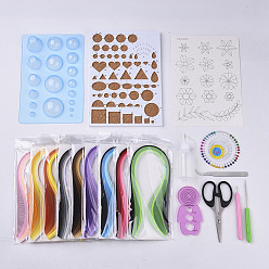 Mixed Color DIY Paper Quilling Strips Sets: Random Color Paper Quilling Strips, Quilling Tool, Mixed Color, 330x232x42mm