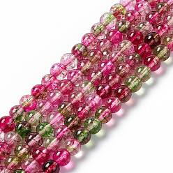 Rose Foncé K9 brin de perles de quartz imitation verre cerise, ronde, rose foncé, 6mm, Trou: 1mm, Environ 69 pcs/chapelet, 14.76 pouce (37.5 cm)