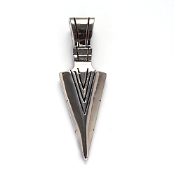 Antique Silver Triangle Pendulum 304 Stainless Big Steel Pendants, Antique Silver, 55.5x17.5x9.5mm, Hole: 9x6mm