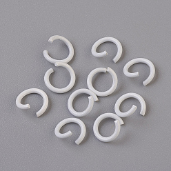 White Iron Jump Rings, Open Jump Rings, White, 17 Gauge, 8~8.5x1.2mm, Inner Diameter: 5~6mm