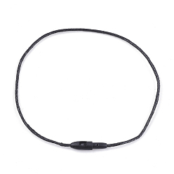 Black Waxed Cord with Seal Tag, Plastic Hang Tag Fasteners, Black, 205x1mm, Seal Tag: 12x3mm and 10x4mm, about 1000pcs/bag