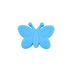 Bleu Ciel Foncé Perles focales en silicone écologiques de qualité alimentaire, perles à mâcher pour les jouets de dentition, Diy soins infirmiers colliers faisant, papillon, bleu profond du ciel, 22x30x10mm, Trou: 3mm