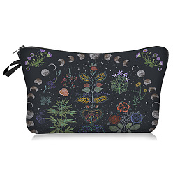 Flower Polyester Waterpoof Makeup Storage Bag, Multi-functional Travel Toilet Bag, Clutch Bag for Women, Flower, 22x13.5cm