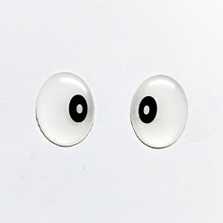 Черный Самоклеящиеся пластиковые кукольные глаза, ремесленные глаза, для изготовления кукол, овальные, чёрные, 17x13 мм