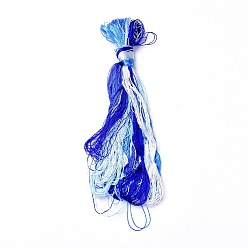 Azul Hilos de bordar de seda real, cadena de pulseras de amistad, 8 colores, degradado de color, azul, 1 mm, 20 m / paquete, 8 paquetes / set