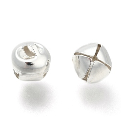 Серебро Металлические кулоны "колокольчики", серебряный цвет гальваническим, 13x12.5x12.5 мм, отверстие : 4.5x3 мм