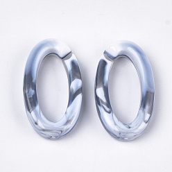 Alice Blue Acrylic Linking Rings, Quick Link Connectors, For Jewelry Chains Making, Imitation Gemstone Style, Oval, Alice Blue, 35x19.5x6mm, Hole: 25.5x10mm, about 235pcs/500g
