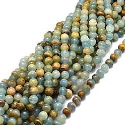 Calcite Natural Blue Calcite Beads Strands, Round, 8mm, Hole: 1mm, about 48pcs/strand, 15.55''(39.5cm)